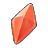 Red crystal fragment