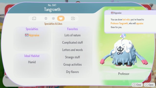 Habitat Dex in Pok&eacute;mon Pokopia Image