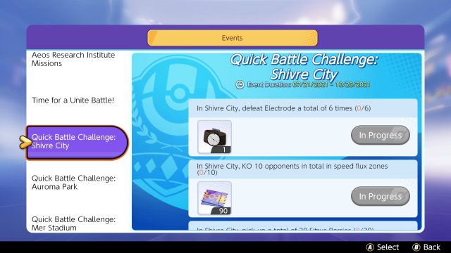 Quick Battle Challenge Shivre City Event Pokemon Unite