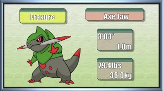 pokemon fraxure evolution chart