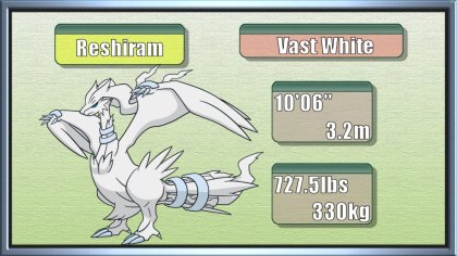 Pokemon 643 Reshiram Pokedex: Evolution, Moves, Location, Stats