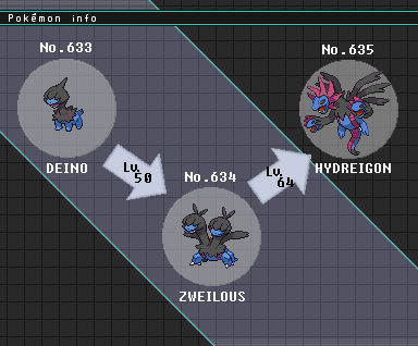 Evolving DEINO to HYDREIGON in Pokemon Sword & Shield 