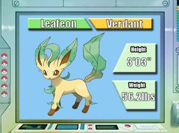 Leafeon, Pokédex