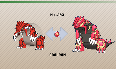 Pokemon Evolution--Groudon, a legendary Pokémon that cannot fly