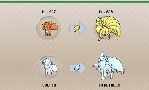 Ninetails Evolution Chart