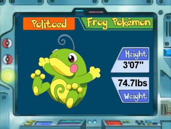 Pokédex entry for #186 Politoed containing stats, moves learned