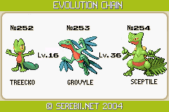 treecko evolution chart