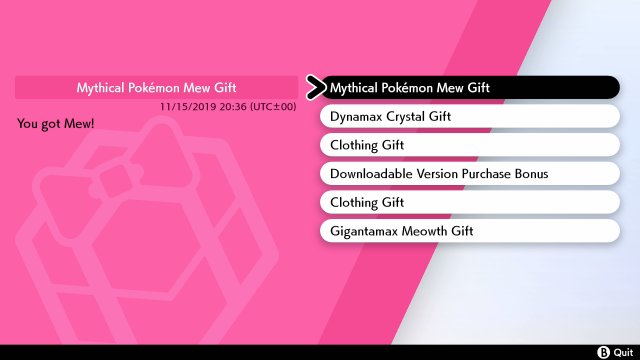 Shiny Pokemon Mystery Gift Codes