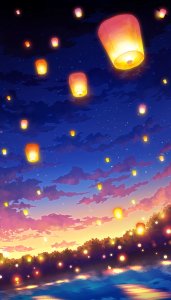 Night Sky Lanterns Display Boards