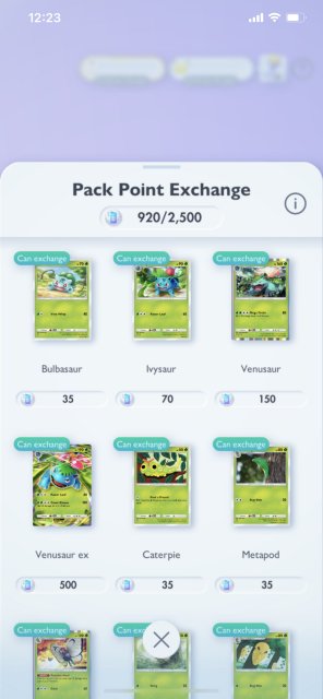 Pokmon TCG Pack Points 