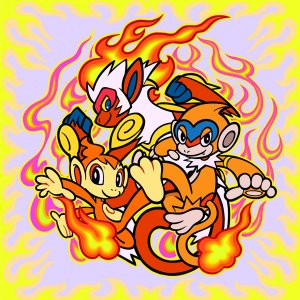 Chimchar & Monferno & Infernape Playmats